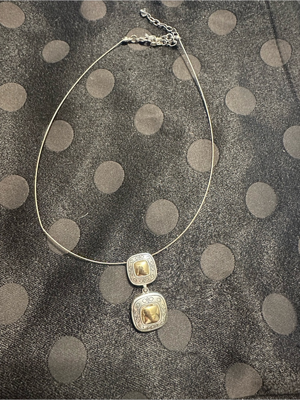 Hand Crafted Silver-Tone Necklace with Gold Accents